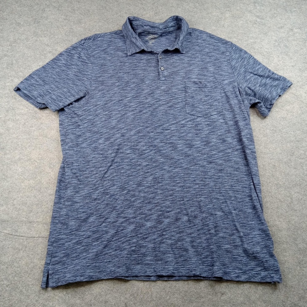 Banana Republic Polo Shirt Mens XXL Tallβ Blue Vintage Tee Organic Cotton Pocket